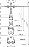 Переходные опоры ПП500-1/40, ПП500-1/52, ПП500-1/64, ПП500-1/76, ПП500-1/88, ПП500-1/100