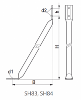 Ригель крепления деревянной стойки SH83, SH84